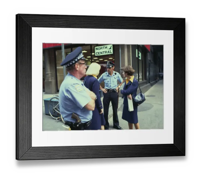 Framed Print : Police Officers At Monroe Building Framed Print : Police Officers At Monroe Building