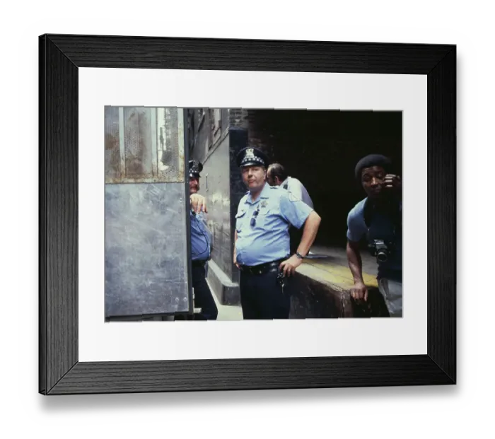Framed Print : Police Officers At Monroe Building Framed Print : Police Officers At Monroe Building