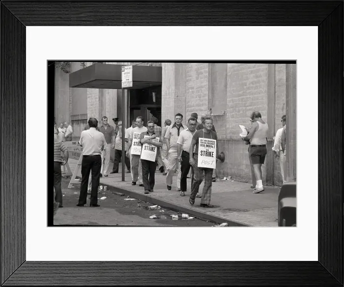 Framed Print : Newspaper Printers Picket New York Post Framed Print : Newspaper Printers Picket New York Post