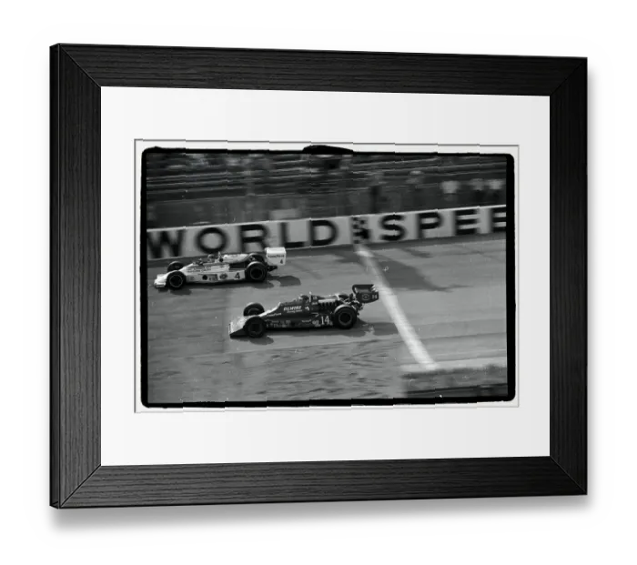 Framed Print : A.J. Foyt Racing Against Competitor Framed Print : A.J. Foyt Racing Against Competitor