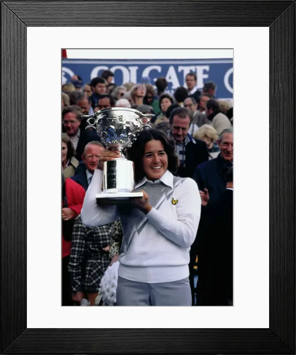 Framed Print : Nancy Lopez Holding Trophy Framed Print : Nancy Lopez Holding Trophy