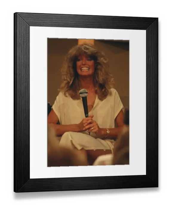 Framed Print : Farrah Fawcett on Phil Donahue Show Framed Print : Farrah Fawcett on Phil Donahue Show