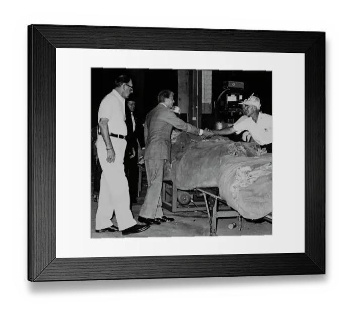 Framed Print : US President Carter Visiting Tobacco Warehouse Framed Print : US President Carter Visiting Tobacco Warehouse