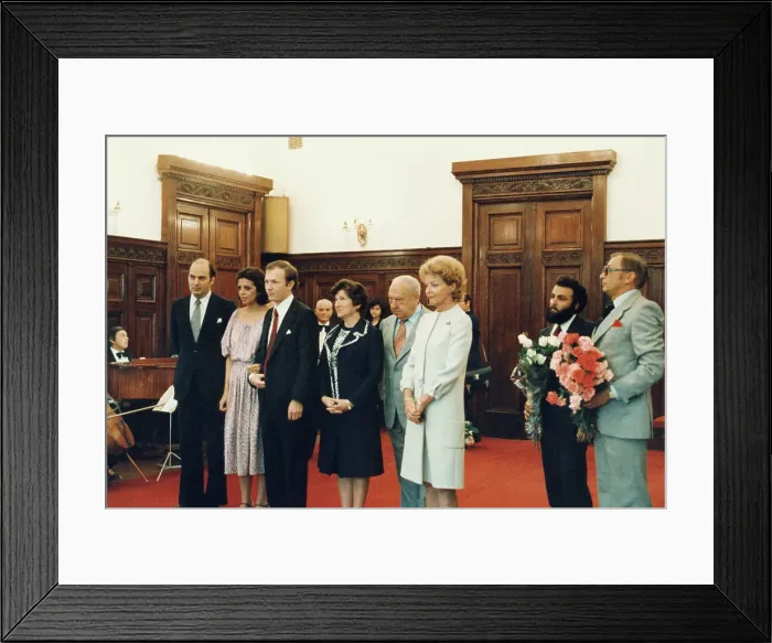 Framed Print : Portrait of Christina Onassis Wedding