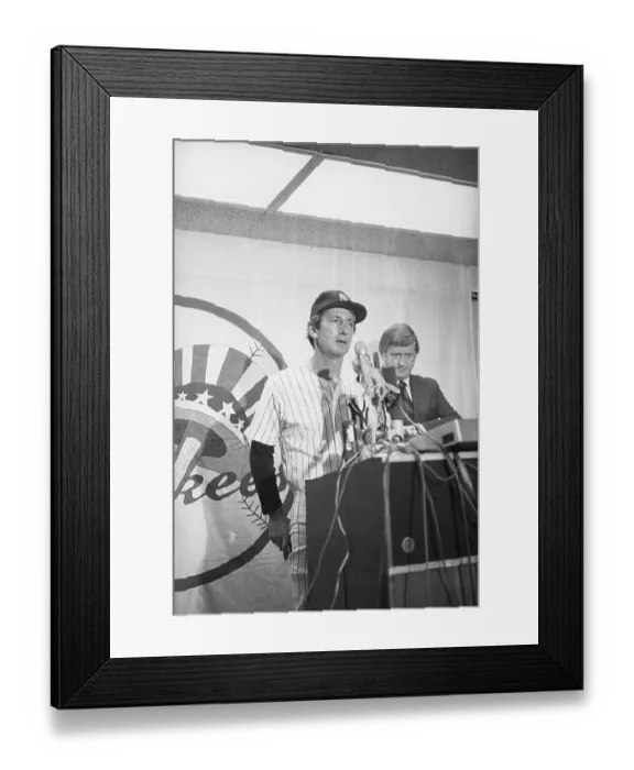 Framed Print : Billy Martin Speaking at Press Conference Framed Print : Billy Martin Speaking at Press Conference