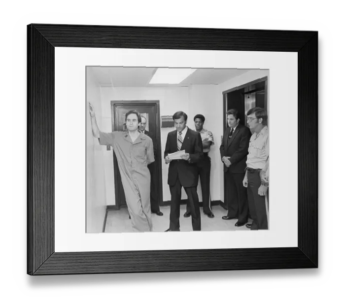 Framed Print : Ted Bundy In Police Station Framed Print : Ted Bundy In Police Station