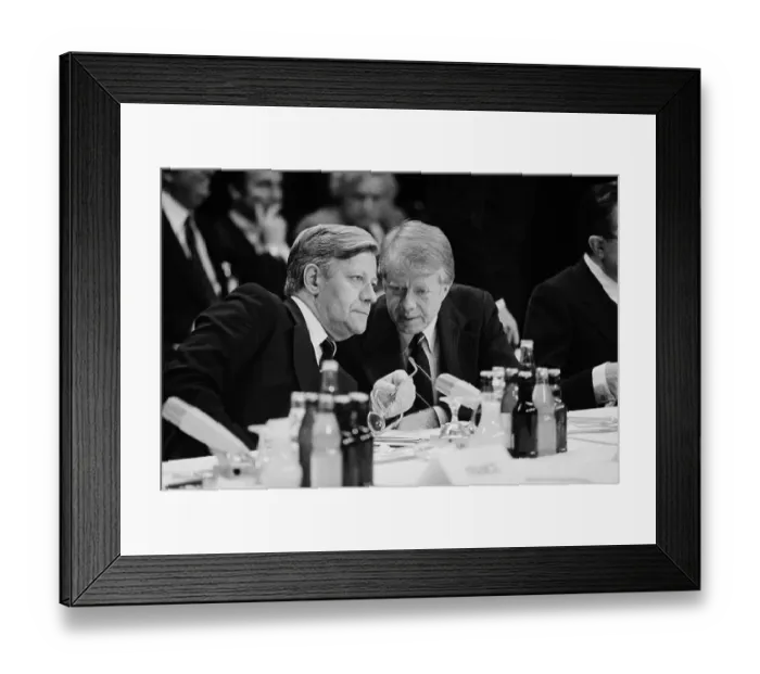 Framed Print : Helmut Schmidt and Jimmy Carter at Summit