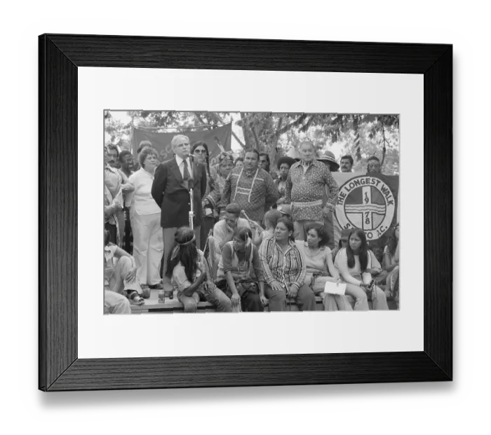Framed Print : Marlon Brando Addresses Native American Rally Framed Print : Marlon Brando Addresses Native American Rally