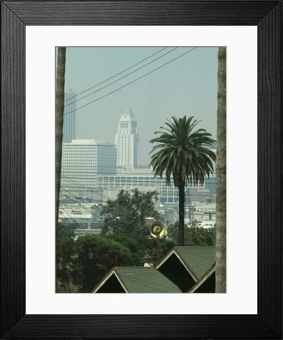Framed Print : Haze Shrouds Los Angeles Skyline Framed Print : Haze Shrouds Los Angeles Skyline