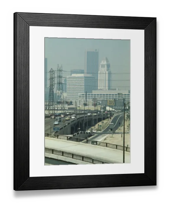 Framed Print : Haze Shrouds Los Angeles Skyline Framed Print : Haze Shrouds Los Angeles Skyline