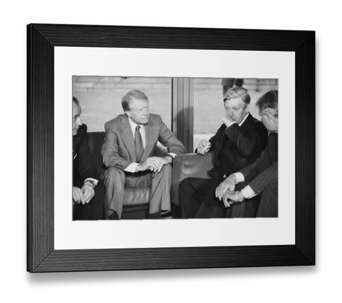 Framed Print : Chancellor Helmut Schmidt Entertaining His Guest Framed Print : Chancellor Helmut Schmidt Entertaining His Guest