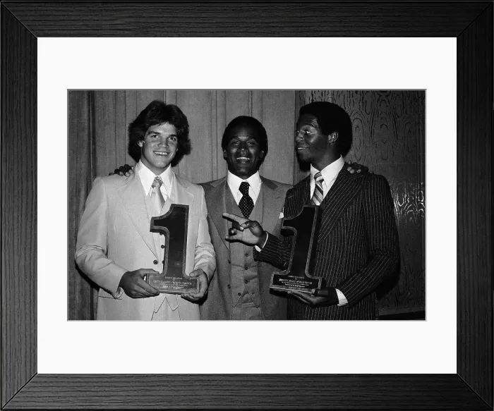 Framed Print : O.J. Simpson Awarding Athletes with the Number One Awards Framed Print : O.J. Simpson Awarding Athletes with the Number One Awards