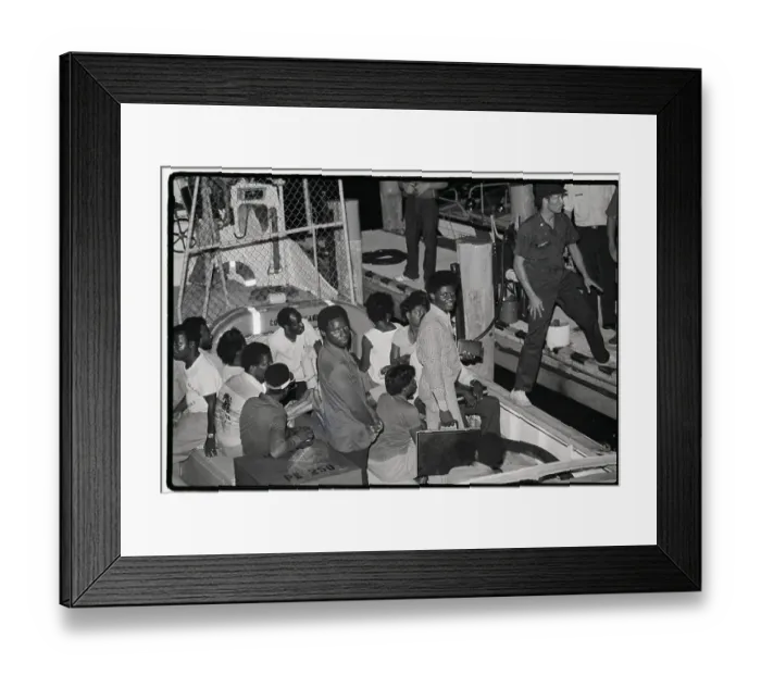 Framed Print : Haitian Refugees Landing in Miami Framed Print : Haitian Refugees Landing in Miami