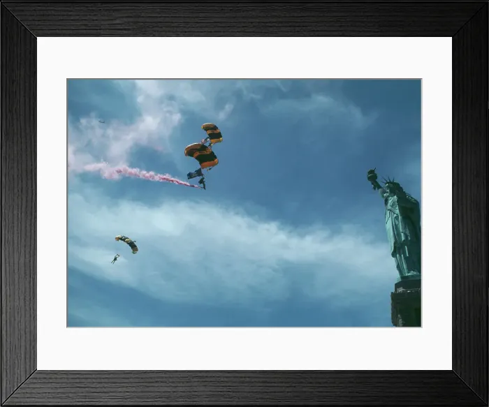 Framed Print : Golden Knights Near Statue Of Liberty Framed Print : Golden Knights Near Statue Of Liberty