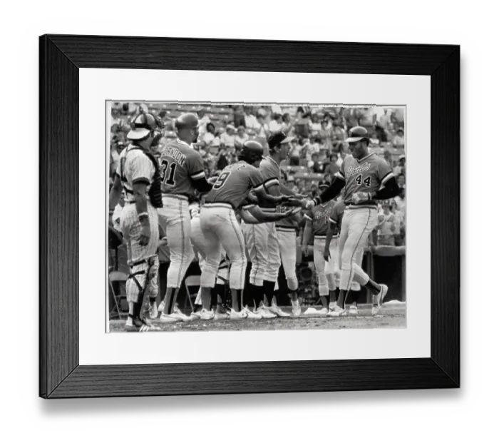 Framed Print : Giants Greeting Willie Mccovey @ Plate Framed Print : Giants Greeting Willie Mccovey @ Plate