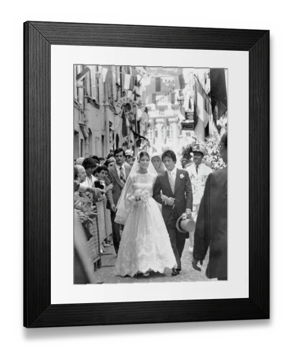 Framed Print : Princess Caroline and Philippe Junot Strolling Framed Print : Princess Caroline and Philippe Junot Strolling