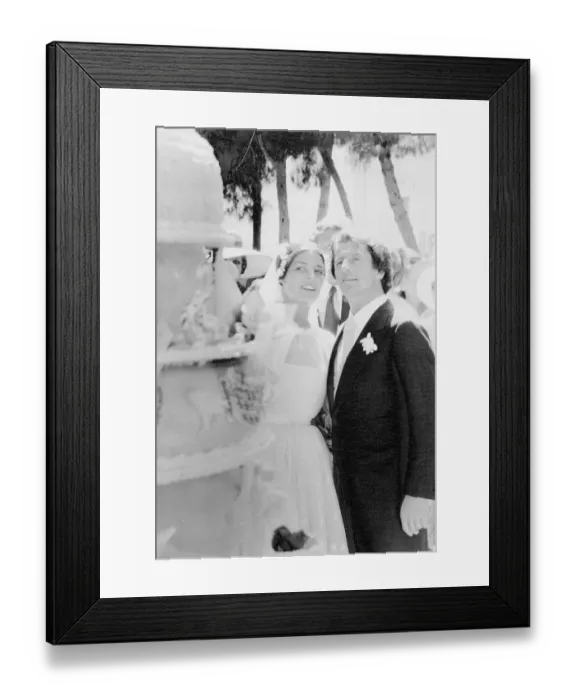 Framed Print : Princess Caroline and Philippe Junot Smiling Framed Print : Princess Caroline and Philippe Junot Smiling