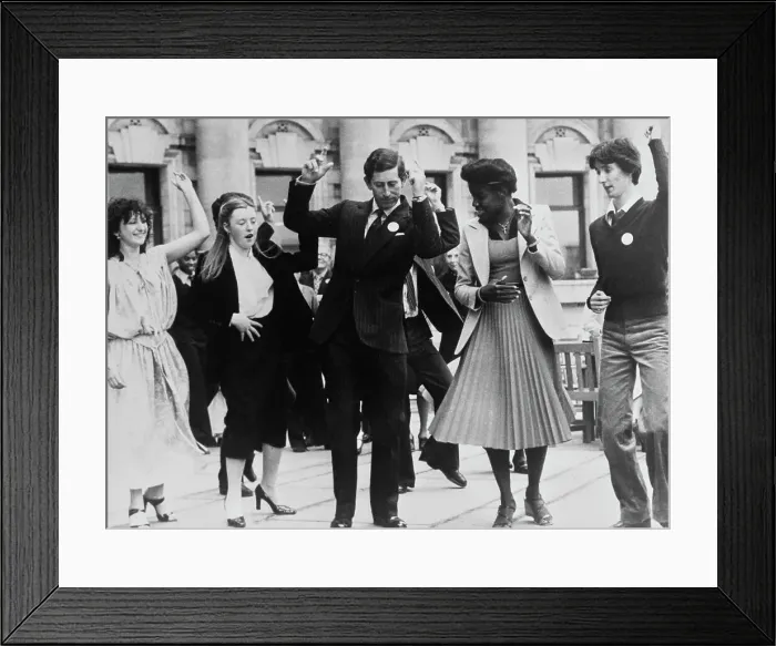 Framed Print : Prince Charles Learning Dance Routine Framed Print : Prince Charles Learning Dance Routine
