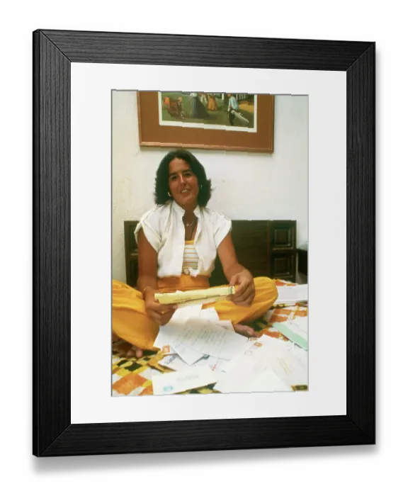 Framed Print : Nancy Lopez Reading Fan Mail Framed Print : Nancy Lopez Reading Fan Mail