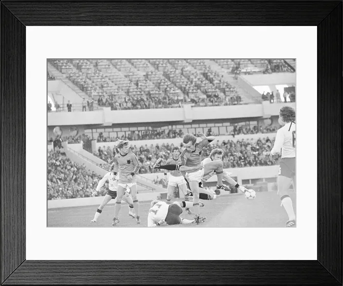 Framed Print : Goalie Diving for Soccer Ball Framed Print : Goalie Diving for Soccer Ball