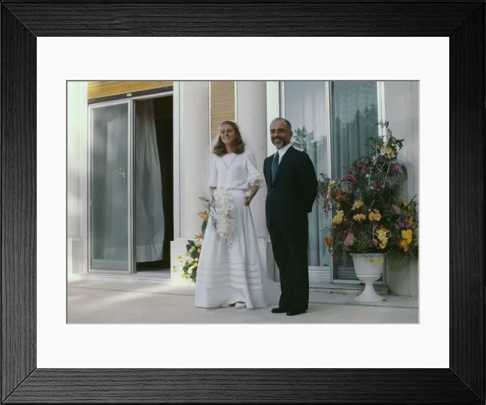 Framed Print : King Hussein And Queen Noor Of Jordan