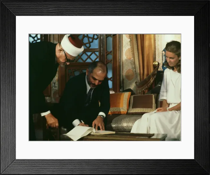 Framed Print : King Hussein And Queen Noor Of Jordan Framed Print : King Hussein And Queen Noor Of Jordan
