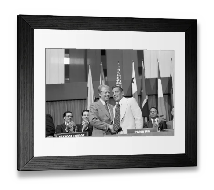 Framed Print : Carter and Torrijos Shaking Hands Framed Print : Carter and Torrijos Shaking Hands