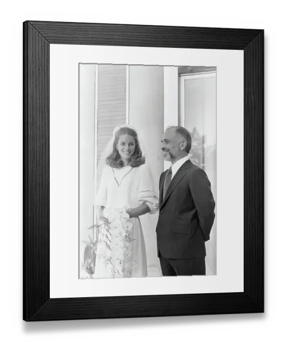Framed Print : King Hussein and Queen Noor on Their Wedding Day Framed Print : King Hussein and Queen Noor on Their Wedding Day
