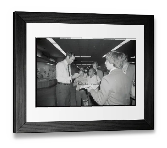Framed Print : Bill Bradley Signing His Autograph Framed Print : Bill Bradley Signing His Autograph