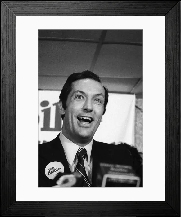 Framed Print : Bill Bradley Wearing Senate Button Framed Print : Bill Bradley Wearing Senate Button