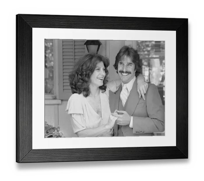 Framed Print : Henry Winkler Posing with Bride Framed Print : Henry Winkler Posing with Bride