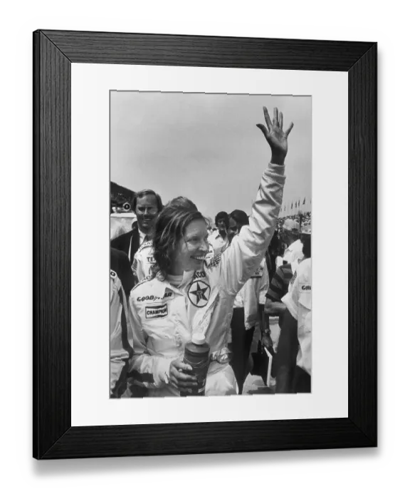Framed Print : Janet Guthrie Waving Framed Print : Janet Guthrie Waving