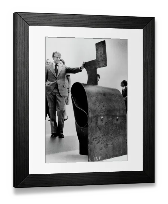 Framed Print : US President Carter With Modern Sculpture Framed Print : US President Carter With Modern Sculpture