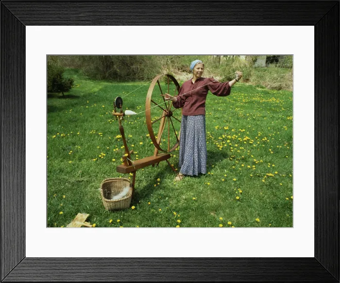 Framed Print : Woman With Spinning Wheel Framed Print : Woman With Spinning Wheel