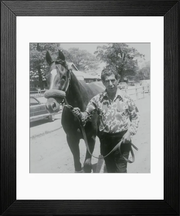 Framed Print : Horse Groomer Juan Alaniz Leading Affirmed Framed Print : Horse Groomer Juan Alaniz Leading Affirmed
