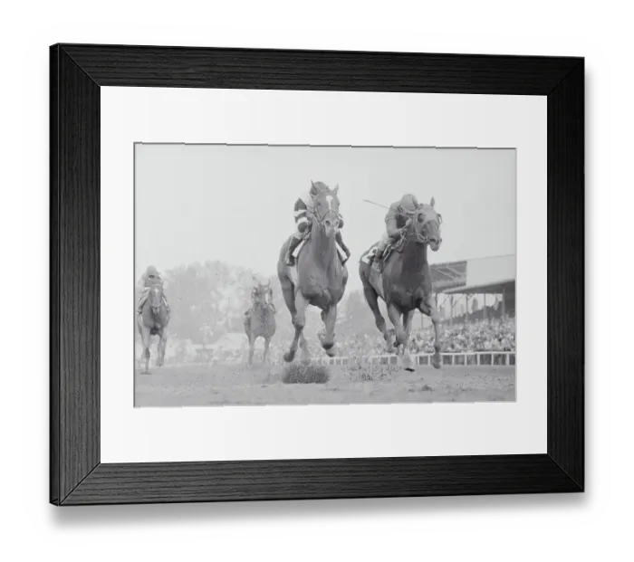 Framed Print : Horses Racing to Finish Line Framed Print : Horses Racing to Finish Line