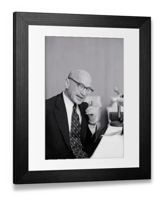 Framed Print : Portrait of Milton Friedman Gesturing While Speaking Framed Print : Portrait of Milton Friedman Gesturing While Speaking
