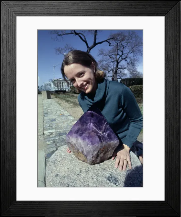 Framed Print : Woman With Giant Amethyst Framed Print : Woman With Giant Amethyst