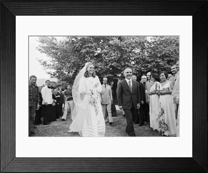 Framed Print : King Hussein and Queen Noor on Wedding Day Framed Print : King Hussein and Queen Noor on Wedding Day