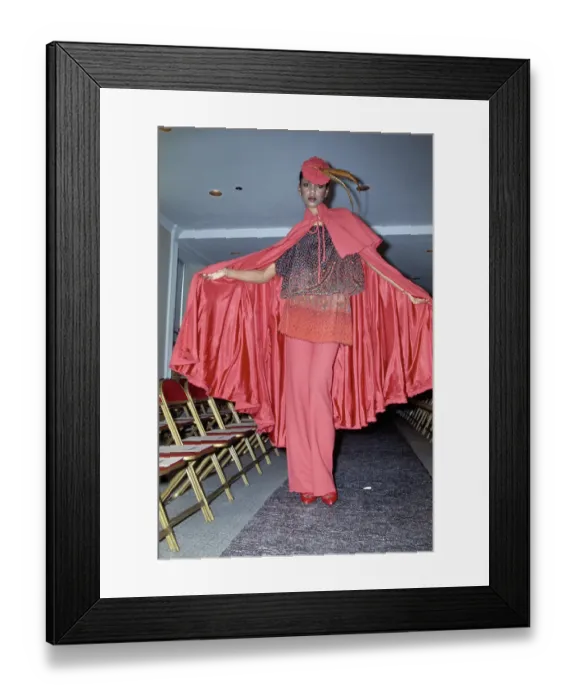Framed Print : A Model In A Salmon Pink Outfit Framed Print : A Model In A Salmon Pink Outfit
