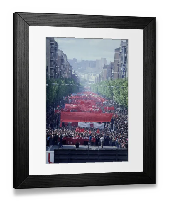 Framed Print : May Day Rally In Madrid