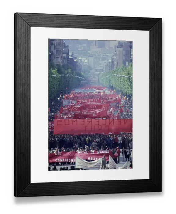 Framed Print : May Day Rally In Madrid