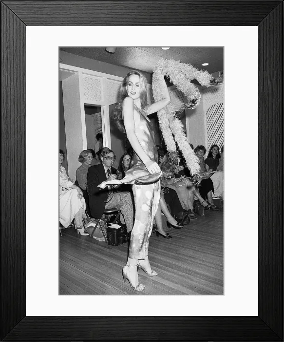 Framed Print : Jerry Hall Modeling Stephen Burrows Framed Print : Jerry Hall Modeling Stephen Burrows