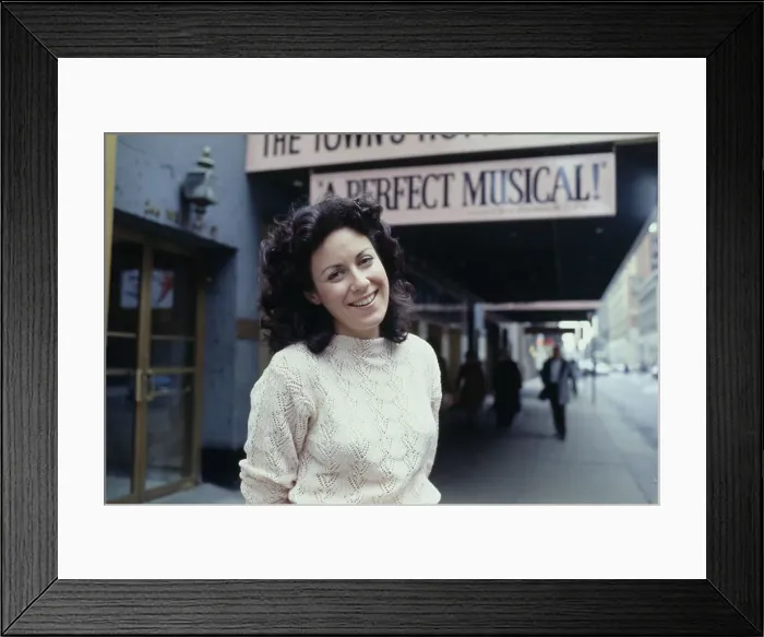 Framed Print : Judy Kaye. American actress Judy Kaye posed outside a theatre in New York, April 27th 1978 Framed Print : Judy Kaye. American actress Judy Kaye posed outside a theatre in New York, April 27th 1978