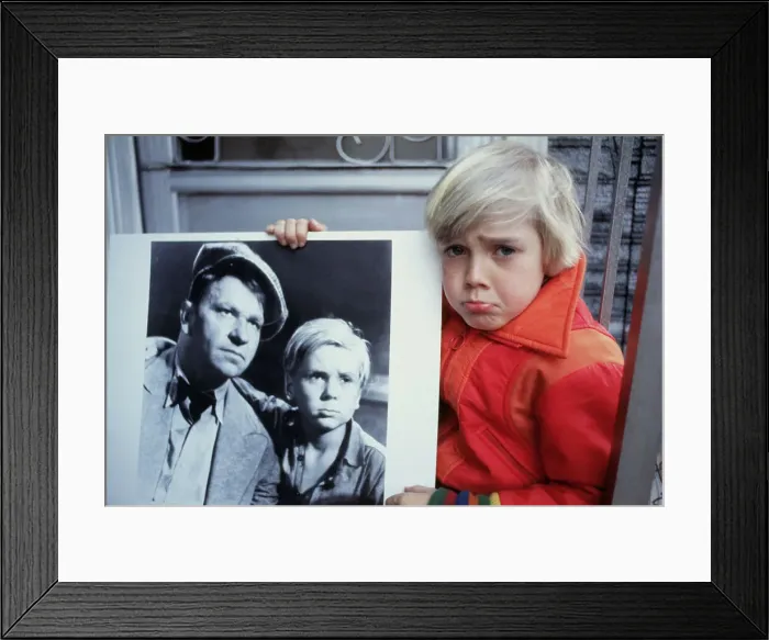 Framed Print : Young Actor Ricky Schroeder Holding Large Portrait Framed Print : Young Actor Ricky Schroeder Holding Large Portrait