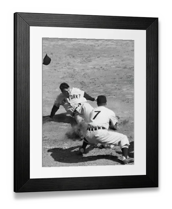 Framed Print : Joe Dimaggio Slides Into Third Base Framed Print : Joe Dimaggio Slides Into Third Base