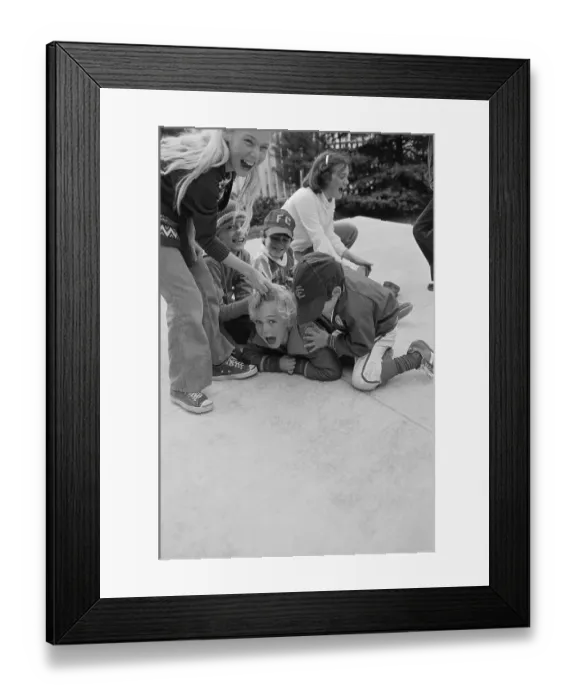 Framed Print : Ricky Shroeder Being Tossled by Youngsters