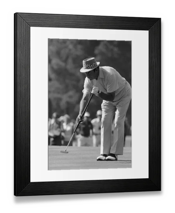 Framed Print : Sam Snead Bending to Putt During Masters Tournament Framed Print : Sam Snead Bending to Putt During Masters Tournament
