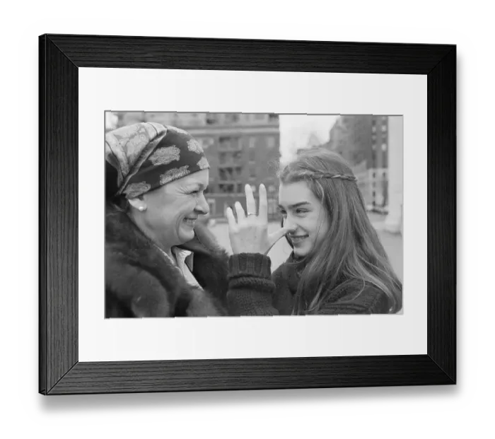 Framed Print : Brooke Shields Thumbing Nose At Mother Framed Print : Brooke Shields Thumbing Nose At Mother