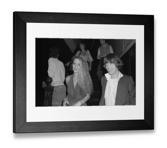 Framed Print : Mick Jagger and Jerry Hall at Studio 54